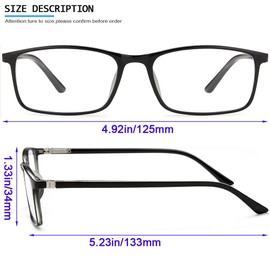 YTDBNS-Gafas de lectura con bloqueo de luz azul, paquete de 2 lectores para hombres y mujeres, gafas rectangulares para ordenador 3,5