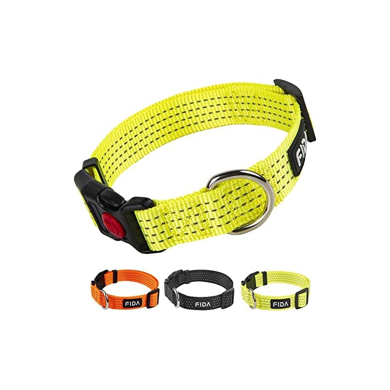 Fida Collar reflectante para perro, collares de nailon con colores