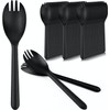 Concession Essentials 125 Count Plastic Disposable Sporks Black Medium Weight