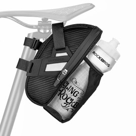 ROCKBROS Bicycle Saddle Bag Bicycle Seat Bag with Bottle Holder for MTB Road Bike Waterproof Scratch-Resistant Reflective with/without Water Bottle