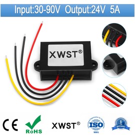 XWST DC DC Converter Reducer 30-90v 24v 48v 60v 72v to 24v DC Converter Step Down Buck 5A 120W dc Voltage Regulator for Golf Cart Car Device