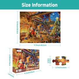 2024 Christmas 100 Piece Puzzles for Kids-Santa Claus Puzzle 100 Piece Puzzles for Adults Christmas Jigsaw Puzzle 100 Piece Puzzles for Seniors, Kids Puzzles 100 Piece Christmas Holiday Puzzle
