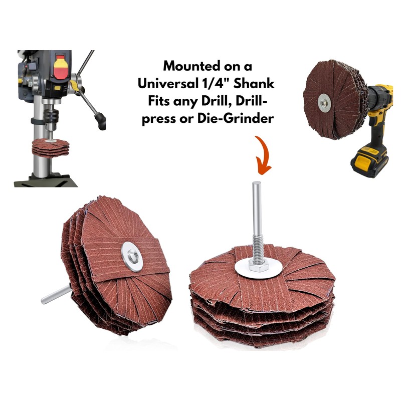 LINE10 Tools 5 Pieces 4 Inch Sanding Mop Kit, Moulding