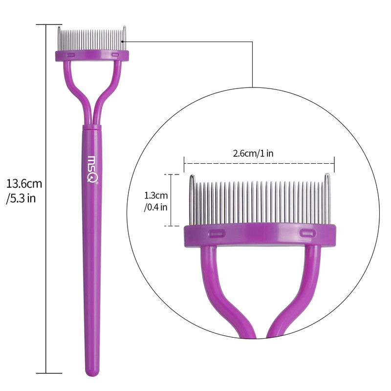 MSQ Eyelash Comb Eyelash Separator Eyebrow Brush Metal Teeth Eye