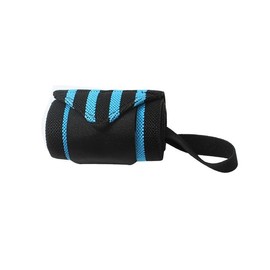 Wrist Wraps with Thumb Loop - Best Heavy Duty Support for Weightlifting Wrist Straps Strength Training Powerlifting Bodybuilding (Blue Stripe, Adjustable)