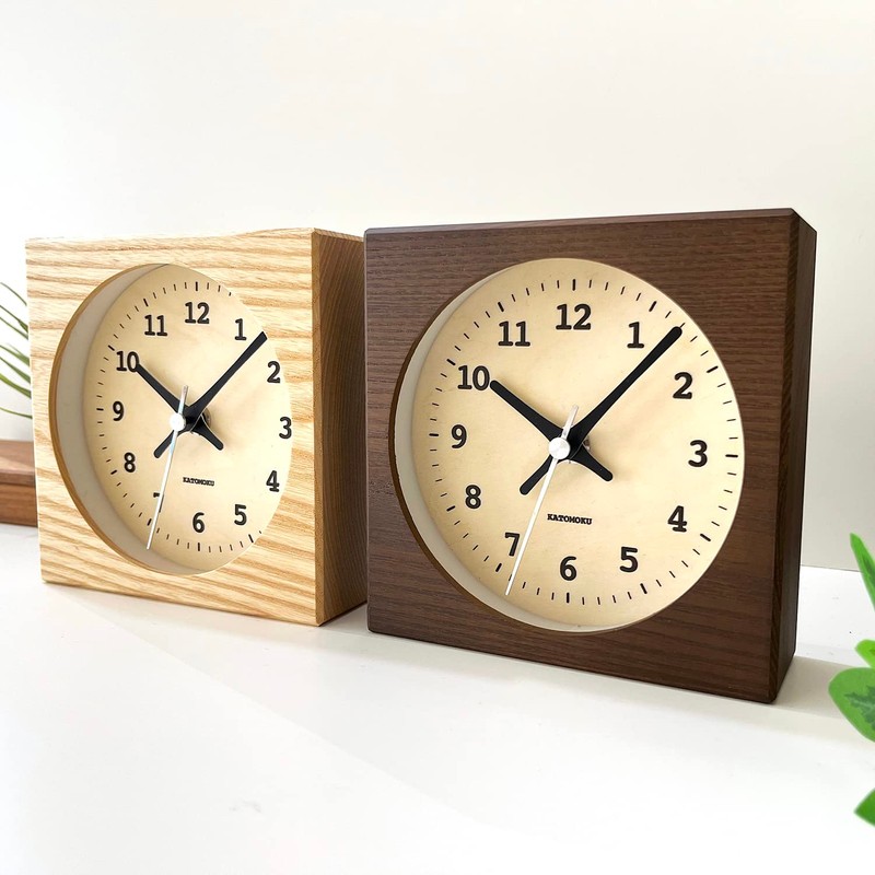 KATOMOKU Dual use clock 6 km-131BRRC Brown Radio Clock Continuous