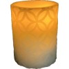 The Amazing Flameless Candle Pillar Carved Ivory 4" LED with