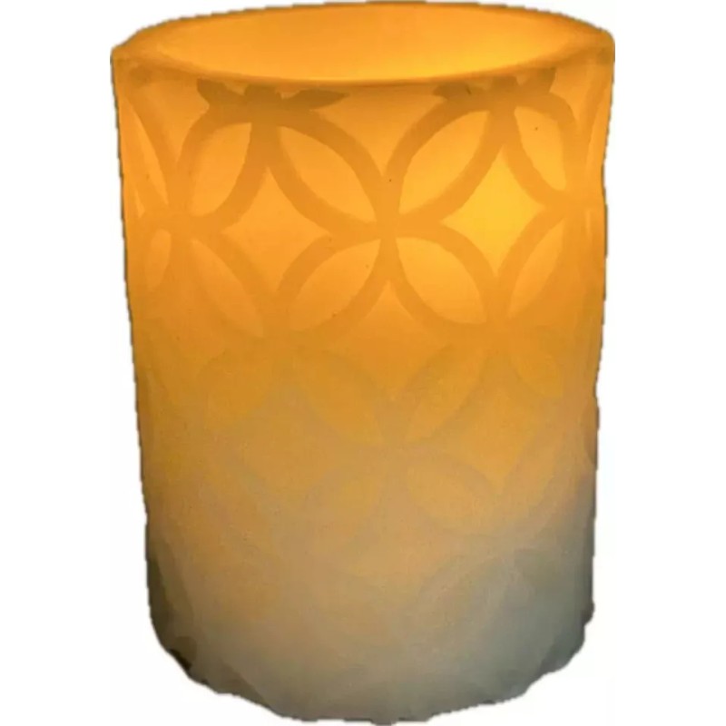 The Amazing Flameless Candle Pillar Carved Ivory 4" LED with