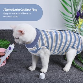 ASENKU Cat Bodysuit After Surgery, Cat Clothing, Cat Bodysuit After Surgery Castration Leak Protection Post-Operative Clothing Suit for Abdominal Wounds or Skin Diseases S Coral, Cat Collar