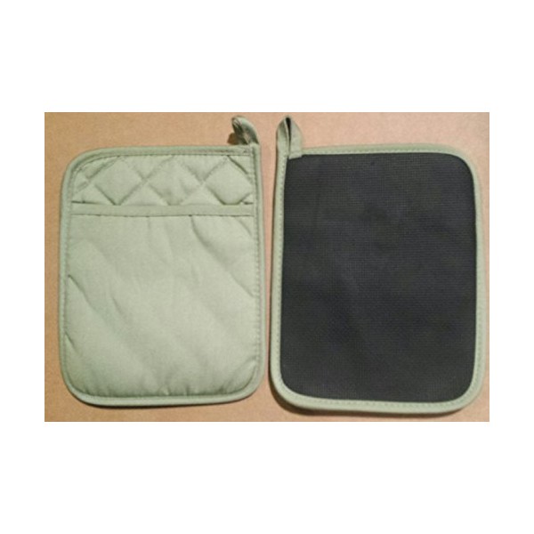 Home Collection Set of 2 Green Neoprene Pot Holders