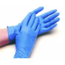 Nitrile Powder Free Exam Medical Gloves, Latex free, Non-Sterile, Finger Texture - Blue Gloves - Extra Large (10)