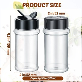 Jadive 36 Pcs Plastic Spice Jars with Shaker Lids Clear Spice Bottles Plastic Se