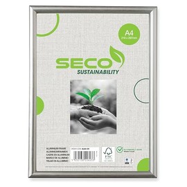 Stewart Superior A4 Brushed Aluminium Picture Frame with Perspex Safety Glass - Silver