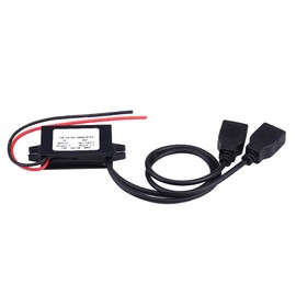 Suuonee USB Charger Adapter, 3A DC 12V to DC 5V Dual USB Charger Adapter Converter Module for Car Motorcycle Phone Free