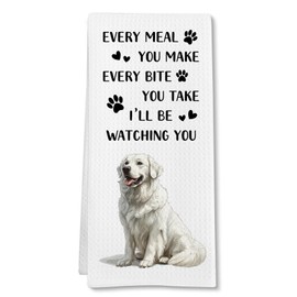 FSTCSV Great Pyrenees Gifts Dog Kitchen Towels, Gifts for Great Pyrenees Lovers Women Hand Towel, Every Meal You Make Funny Decorative Tea Dish Towels for Kitchens, Dog Kitchen Decor, 16x24in