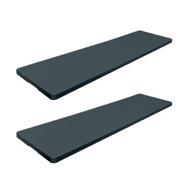 EHHLY 35 Cuft Outdoor Storage Shed Shelf(2 Shelves ONLY, No Cabinet), Outdoor Storage Cabinet Shelves for 4x2.5 Ft Shed, Horizontal Resin Storage Shed Accessories, Dark Grey