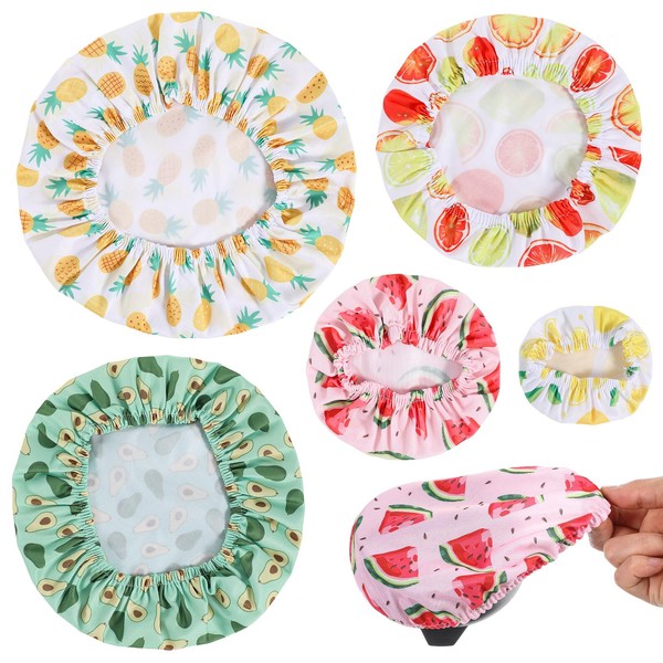 CIATBYYJ Pack of 5 Colourful Food Cover Bowls, Reusable Covers