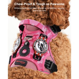 Petnany No-Pull Tactical Dog Harness - Service Vest for XL Dog w/Reflective Strips, Padded Handle & AirTag Pocket | Escape-Proof Design for German Shepherds, Dobermans, Mastiffs | City Walks & Support