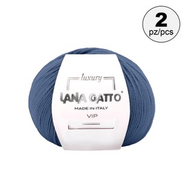 Cashmere and Extra-fine Merino Wool Luxurious Yarns for Hand Knitting and Crocheting, Made in Italy (Blue - 10175, 2)