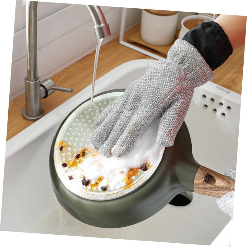 KICHOUSE Comfortable Kitchen Washing Gloves Heat Resistant Dishwashing Gloves for