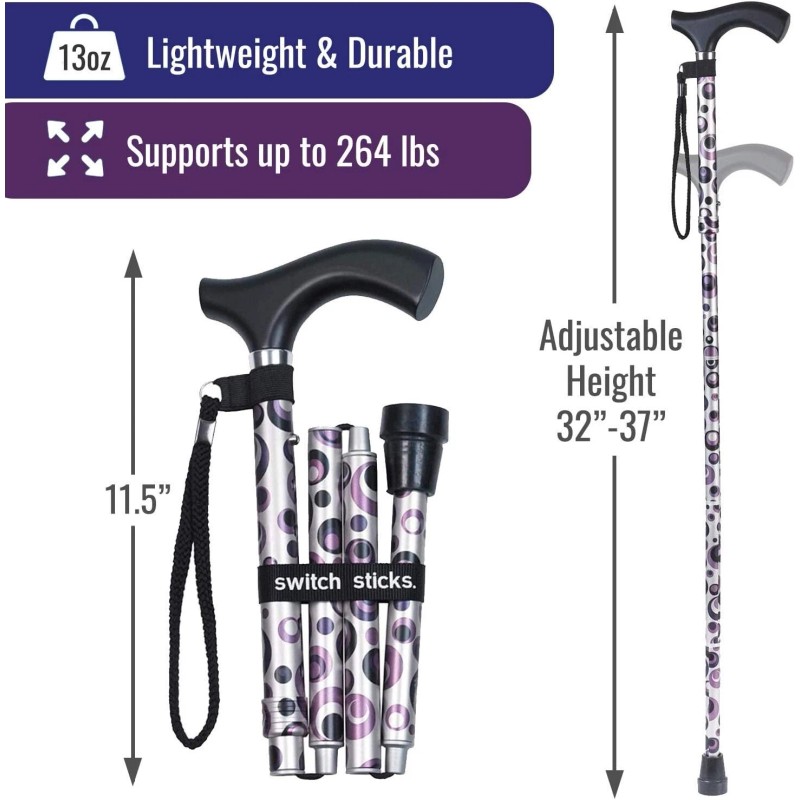 switch sticks Walking Cane for Men or Women Foldable and