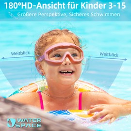 WaterSpace Diving Goggles Children's Swimming Goggles Child Girls Junior Youth Teenagers 14 13 12 11 10 9 8 7 6 5 4 3 Years Swimming Goggles Swimming Mask Anti-Fog