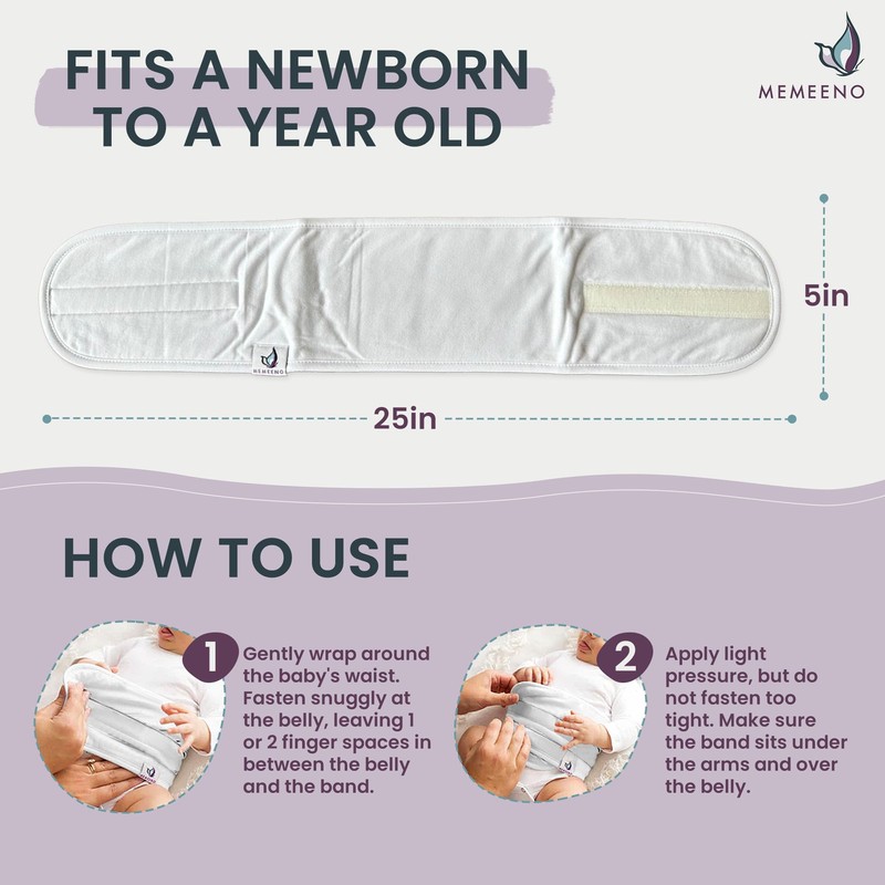 MEMEENO Baby Belly Band for Gas and Colic Baby Relief