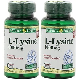 Nature's Bounty L-Lysine, 1000mg, 120 Tablets (2 x 60 Count Bottles)