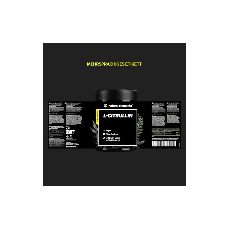 natural elements L-Citrulline Malate Powder 2:1 - 500 g Powder
