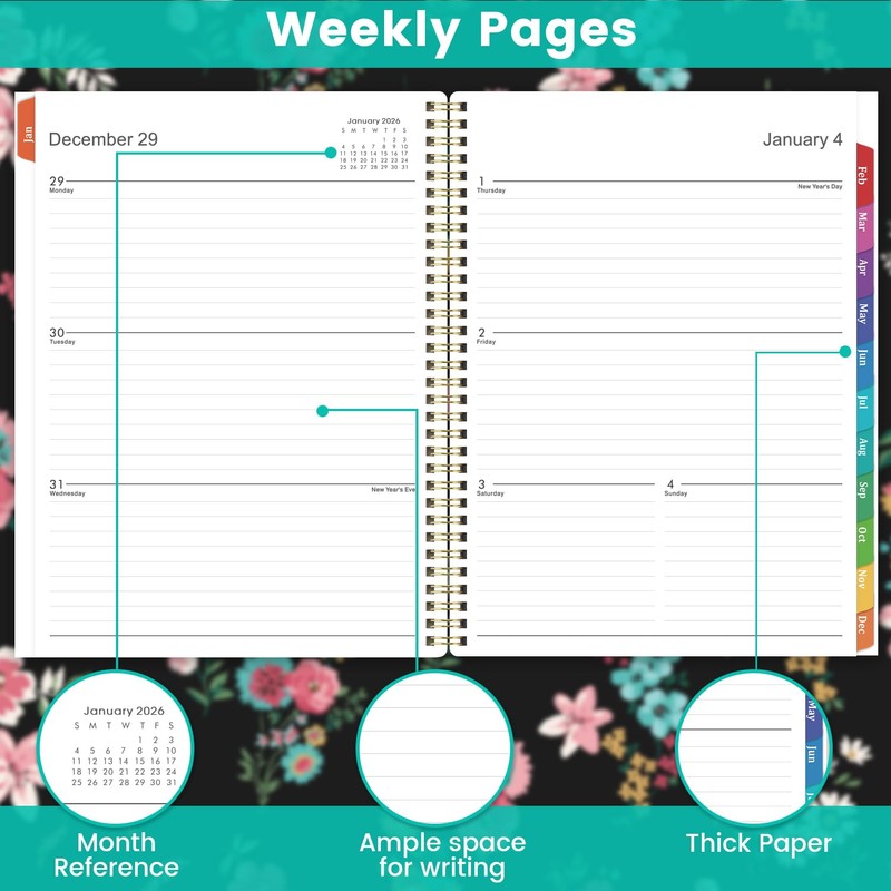 2026 Planner - Planner 2026 Weekly and Monthly, January 2026