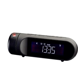 Majestic RS 119P DAB DAB/DAB+/FM Radio Alarm Clock LCD Display, Projection Adjustable, USB Charging Port, Alarm Clock with Two Alarms and Three Ringtones, Black