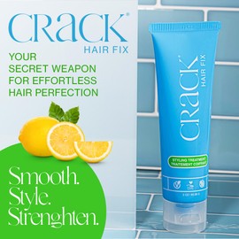 Crack Crack HAIR FIX Styling Treatment - Multi-Tasking, Anti-Frizz, Leave-In Styling Cream with Protection from Humidity, Chlorine, Heat Treatments & Sun, 3 oz (Pack of 2)