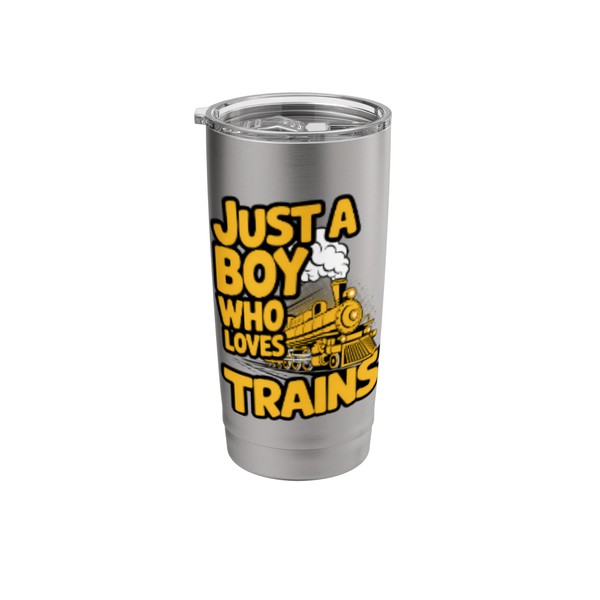 Just a Boy Who Loves Trains Funny Retro Steam Engine