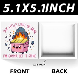 MIOOKISS Pink Office Decor Dumpster Fire Desk Decor Accessories Funny Pink Room Decor Inspirational Coworker Gifts Wooden Box Sign Plaque Table Decorations for Home Workplace