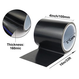 BOMEI PACK PTFE Glass Cloth Tape,High Temperature PTFE Tape Abrasion Resistant Surface Protection for Vacuum Sealer Machine (Black, 4inch x 33ft)