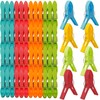 wonkeken Pack of 56 Colourful Plastic Clothes Pegs Set Shirt