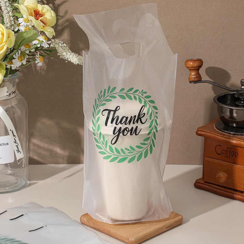 PerKoop PerKoop 500 Pcs Drink Carrier for Delivery Clear Cup
