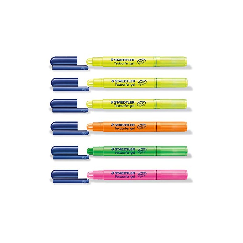 STAEDTLER Textsurfer gel highlighters, set of 6, including 3 x