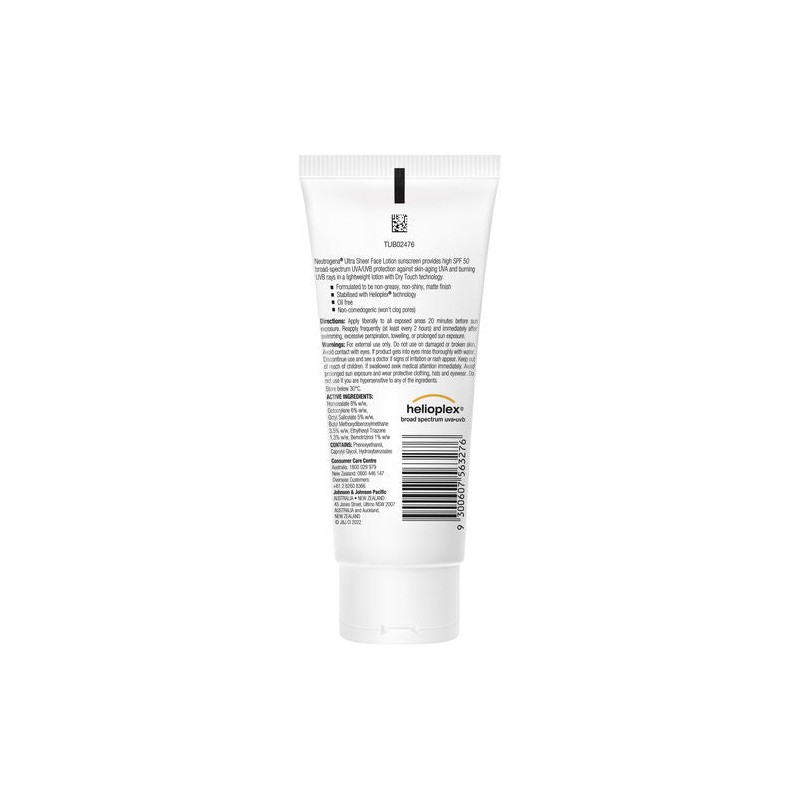 Neutrogena Ultra Sheer Face Lotion Sunscreen SPF50 88 ml