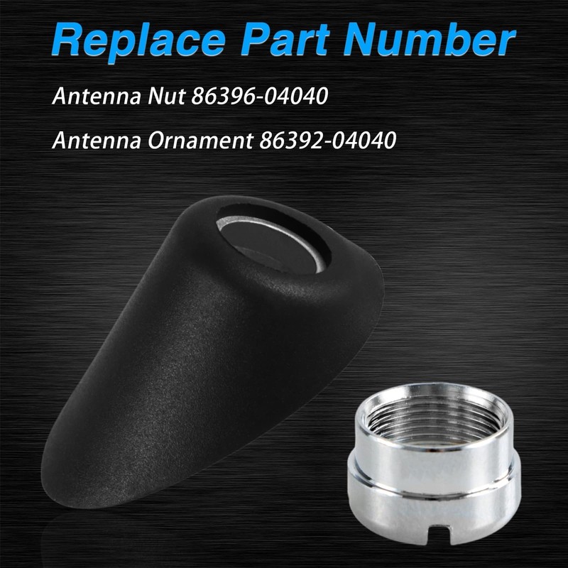 FUSCH Antenna Ornament Bezel & Nut Compatible with Toyota Tacoma
