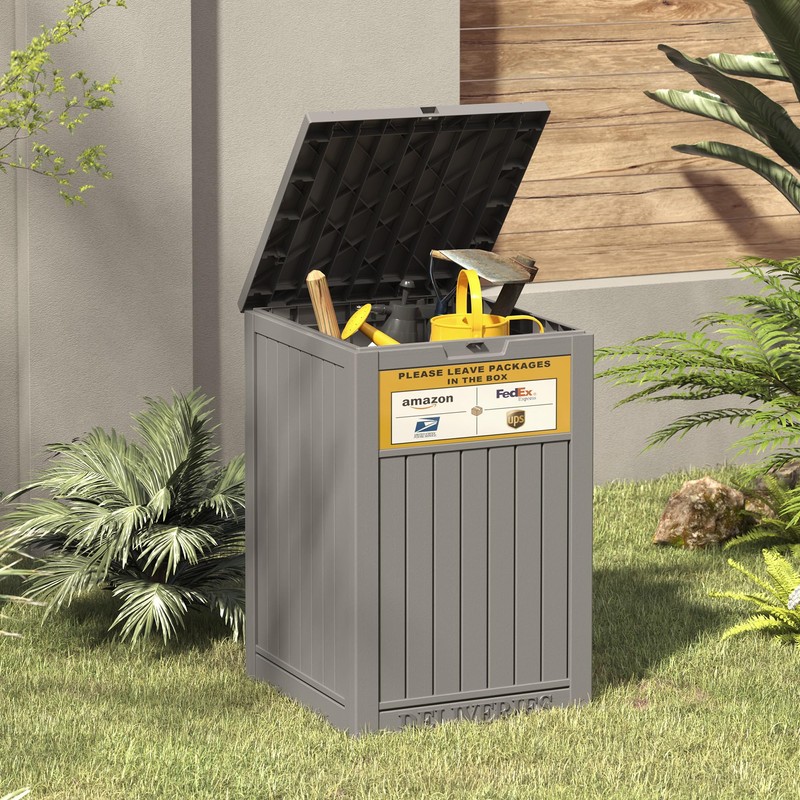 LHBGO Package Delivery Box for Outside, with Delivery Sign 48