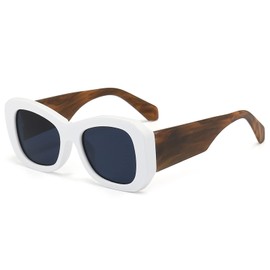 YAMEIZE Oversized Cat Eye Rectangle Sunglasses - for Women Men Trendy UV400 Square Glasses Classic Black Shades Driving