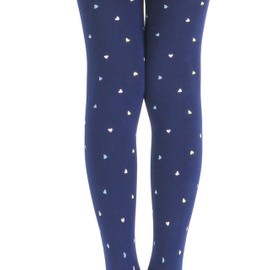 Paralinda Girls Colorful Fleece Lined Tights Kids Warm Thermal Tights (Heart Printed, 11-13Y)