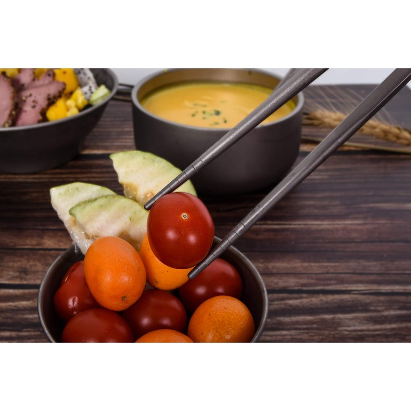 Boundless Voyage Outdoor Titanium Chopsticks Ultralight Square Titanium Chopsticks Lightweight