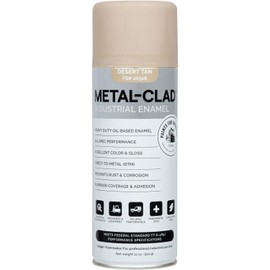 METAL-CLAD Paints For Industry Industrial Enamel, Aerosol Spray Paint - Steel Metal Iron Machinery - 1 Can (Desert Tan) 4-S-7793