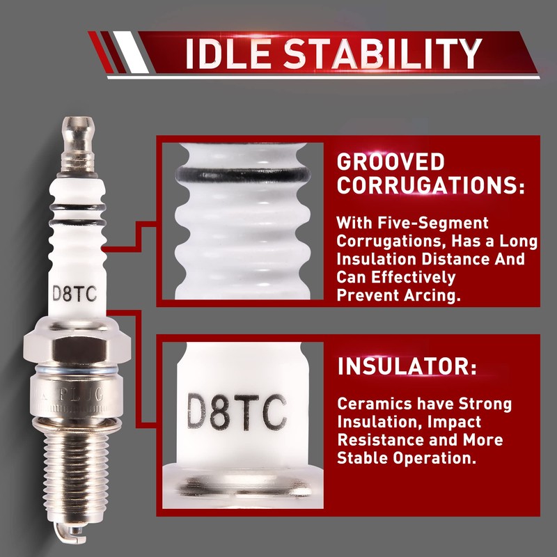 WOOSTAR D8TC Spark Plug Replacement for 4 Stroke 125cc 150cc