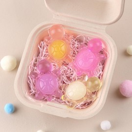 ​​ANBOOR 4-Piece Mini Tortoise Squishies Set - Cute Crystal Tortoise Squishies for Backpacks, Sensory Stress Toy, Sea Animal Fidget Novelty for Parties and Birthdays