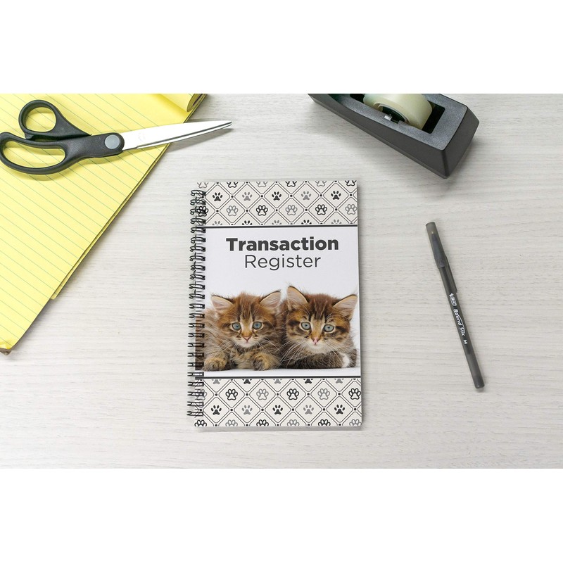 Side Spiral Bound Kittens Checkbook/Transaction Register