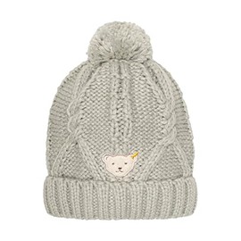 Steiff Boys Bobble Beanie Hat, Soft grey melange