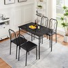 VECELO 5 Pieces Table Sets,43.3" Dining Table&Chairs for 4,Industrial Counter